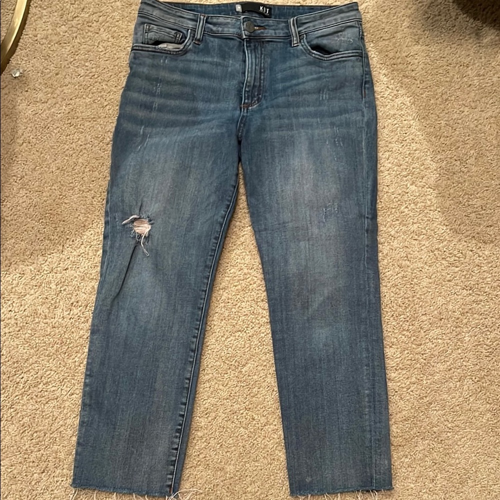 Kut from the Kloth size 10, high rise crop straight leg jeans